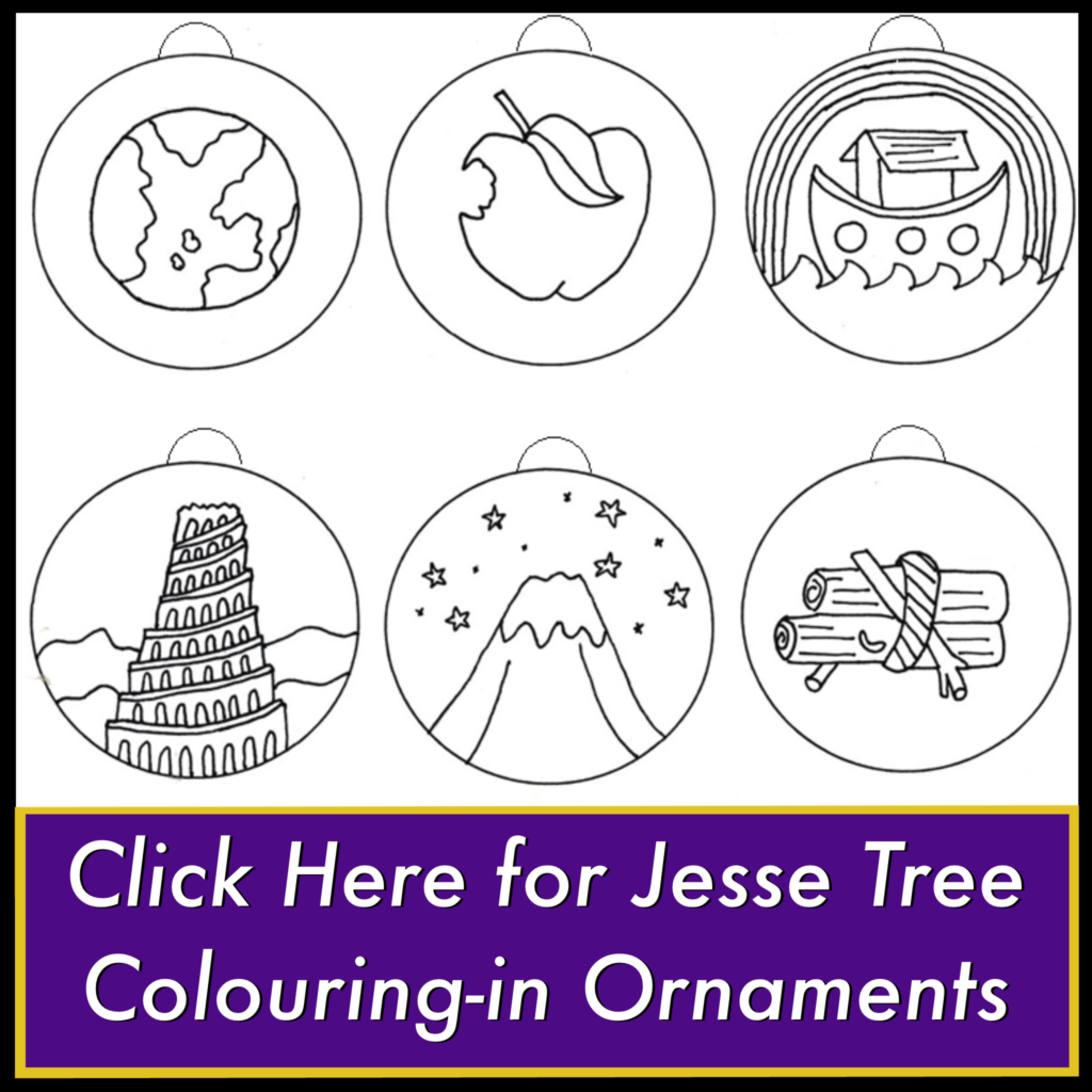 free jesse tree colouring-in ornaments printable | australian